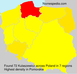Surname Kulaszewicz in Poland Surname Kulaszewicz in Poland