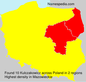 Surname Kulczakowicz in Poland Surname Kulczakowicz in Poland