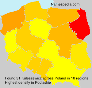 Surname Kuleszewicz in Poland Surname Kuleszewicz in Poland