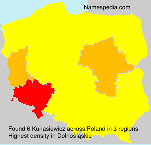 Surname Kunasiewicz in Poland Surname Kunasiewicz in Poland