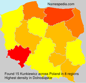 Surname Kunkiewicz in Poland Surname Kunkiewicz in Poland