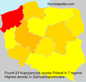 Surname Kupryjanczyk in Poland