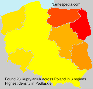Surname Kupryjaniuk in Poland Surname Kupryjaniuk in Poland