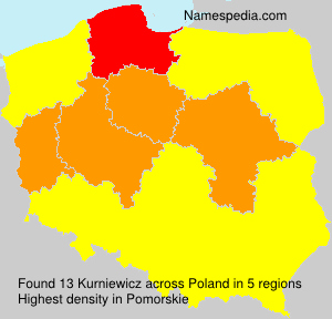 Surname Kurniewicz in Poland Surname Kurniewicz in Poland