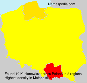 Surname Kusionowicz in Poland Surname Kusionowicz in Poland
