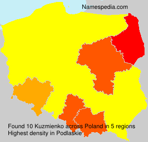 Surname Kuzmienko in Poland Surname Kuzmienko in Poland