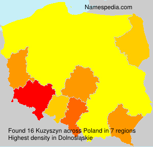 Surname Kuzyszyn in Poland Surname Kuzyszyn in Poland