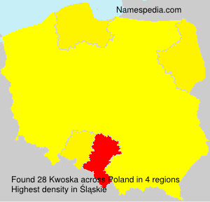 Surname Kwoska in Poland Surname Kwoska in Poland