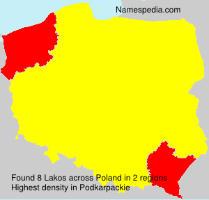 Surname Lakos in Poland Surname Lakos in Poland