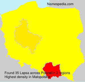 Surname Lapsa in Poland Surname Lapsa in Poland