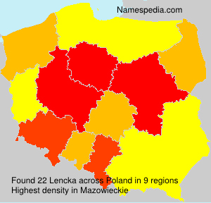 Surname Lencka in Poland Surname Lencka in Poland