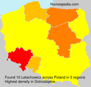 Surname Letachowicz in Poland Surname Letachowicz in Poland