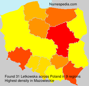 Surname Letkowska in Poland Surname Letkowska in Poland