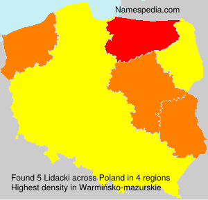 Surname Lidacki in Poland Surname Lidacki in Poland
