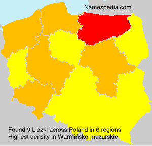 Surname Lidzki in Poland Surname Lidzki in Poland