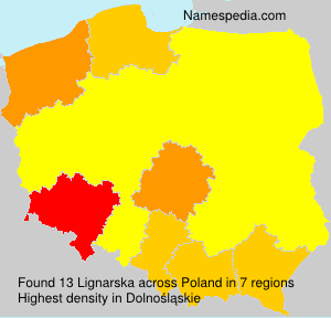 Surname Lignarska in Poland Surname Lignarska in Poland