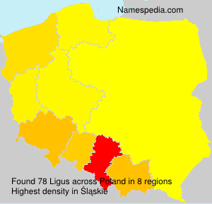 Surname Ligus in Poland Surname Ligus in Poland