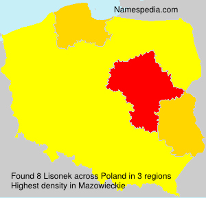 Surname Lisonek in Poland Surname Lisonek in Poland