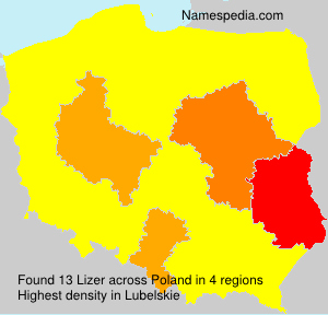 Surname Lizer in Poland Surname Lizer in Poland