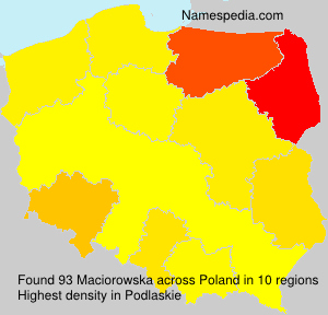 Surname Maciorowska in Poland Surname Maciorowska in Poland
