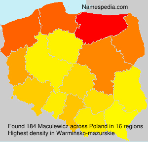 Surname Maculewicz in Poland Surname Maculewicz in Poland
