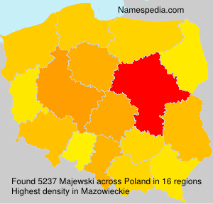 Surname Majewski in Poland Surname Majewski in Poland