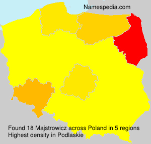 Surname Majstrowicz in Poland Surname Majstrowicz in Poland