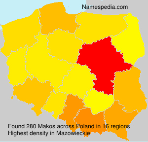 Surname Makos in Poland Surname Makos in Poland