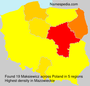Surname Maksiewicz in Poland Surname Maksiewicz in Poland