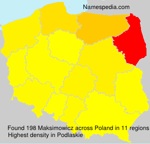 Surname Maksimowicz in Poland Surname Maksimowicz in Poland