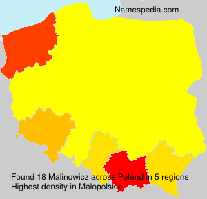 Surname Malinowicz in Poland Surname Malinowicz in Poland