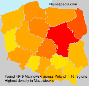Surname Malinowski in Poland Surname Malinowski in Poland