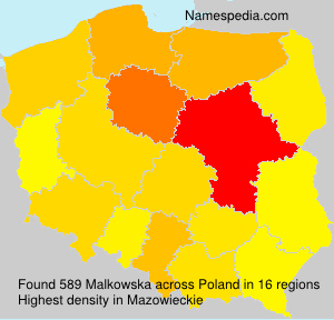 Surname Malkowska in Poland Surname Malkowska in Poland