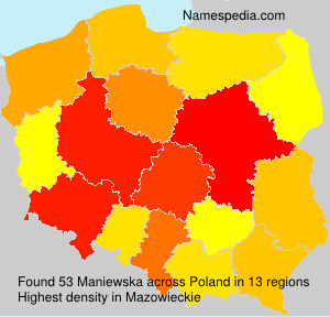 Surname Maniewska in Poland