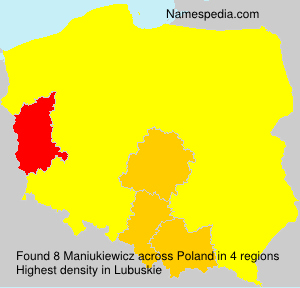 Surname Maniukiewicz in Poland Surname Maniukiewicz in Poland