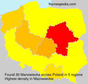 Surname Manowiecka in Poland Surname Manowiecka in Poland