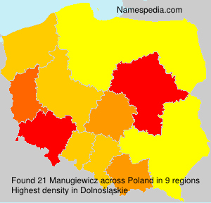 Surname Manugiewicz in Poland Surname Manugiewicz in Poland