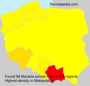 Surname Mardula in Poland Surname Mardula in Poland