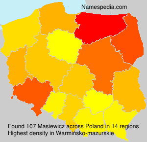 Surname Masiewicz in Poland Surname Masiewicz in Poland