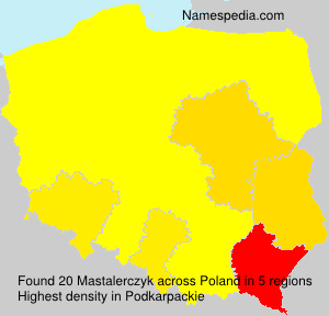 Surname Mastalerczyk in Poland