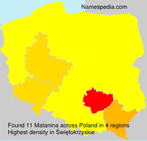 Surname Matanina in Poland Surname Matanina in Poland