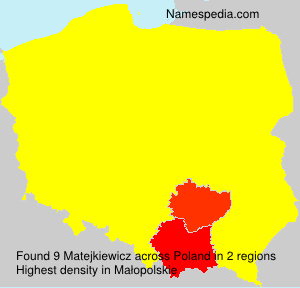 Surname Matejkiewicz in Poland Surname Matejkiewicz in Poland