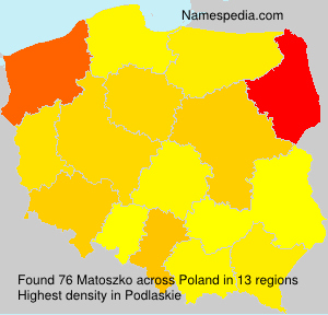 Surname Matoszko in Poland Surname Matoszko in Poland