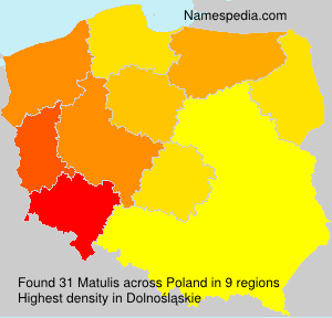 Surname Matulis in Poland Surname Matulis in Poland