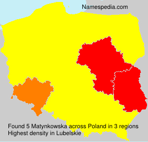 Surname Matynkowska in Poland Surname Matynkowska in Poland