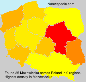 Surname Mazowiecka in Poland Surname Mazowiecka in Poland