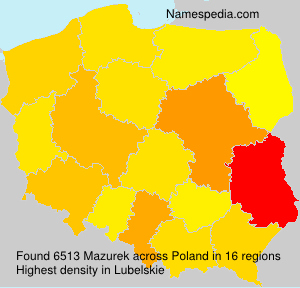 Surname Mazurek in Poland Surname Mazurek in Poland
