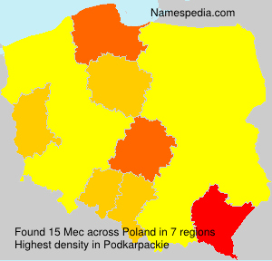 Surname Mec in Poland Surname Mec in Poland