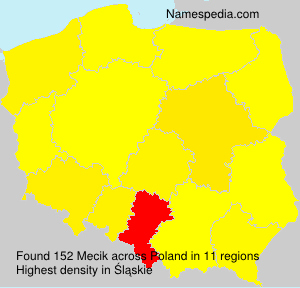 Surname Mecik in Poland Surname Mecik in Poland