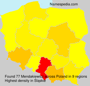 Surname Mendakiewicz in Poland Surname Mendakiewicz in Poland